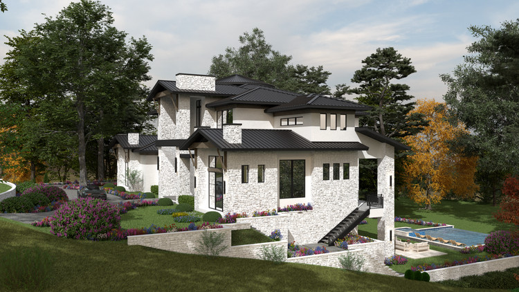 Crest Residential Design 3D Rendering of Custom Home