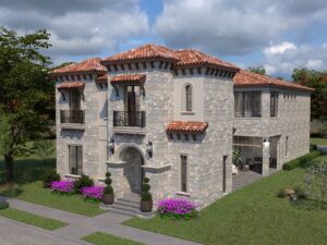 Render Plan 1B - Custom Home Design by Crest Residential Design