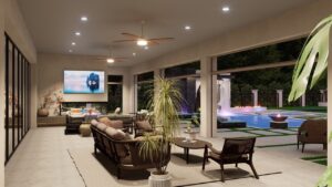 3D Renderings - Harrell-Lambert-Sunset - Custom Luxury Home Design by Crest Residential Design