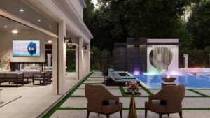 3D Renderings - Harrell-Lambert-Sunset - Custom Luxury Home Design by Crest Residential Design