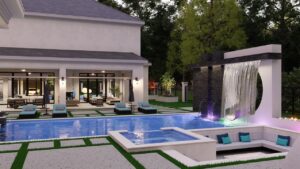 3D Renderings - Harrell-Lambert-Sunset - Custom Luxury Home Design by Crest Residential Design