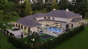 3D Renderings - Harrell-Lambert-Sunset - Custom Luxury Home Design by Crest Residential Design