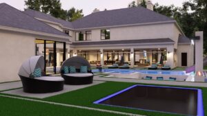 3D Renderings - Harrell-Lambert-Sunset - Custom Luxury Home Design by Crest Residential Design