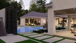 3D Renderings - Harrell-Lambert-Sunset - Custom Luxury Home Design by Crest Residential Design